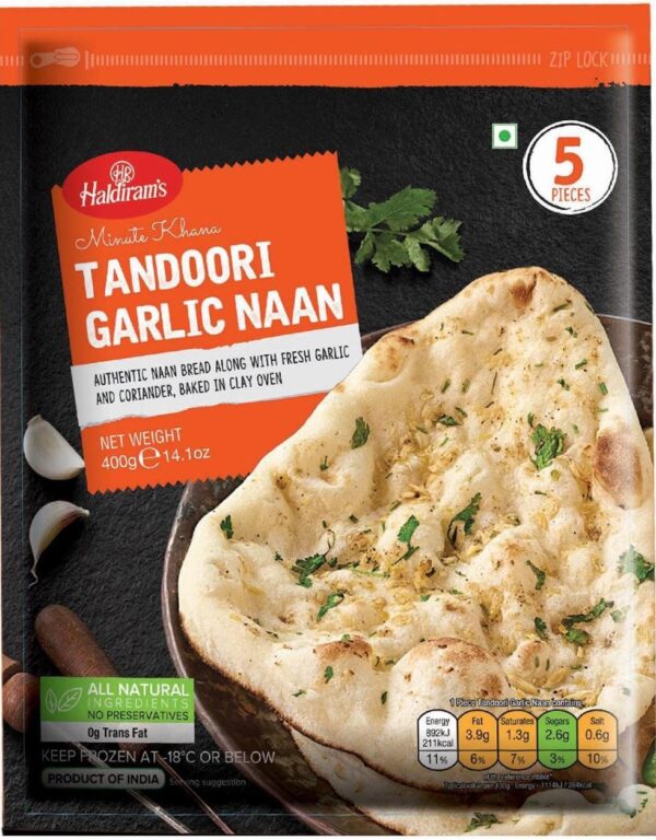 Haldiram’s Tandoori Garlic Naan 5 pieces 400g