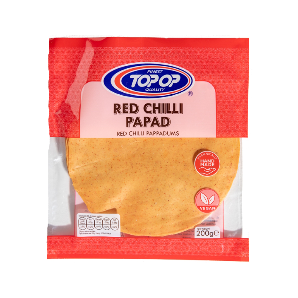 Top Op Red Chilli Papad 200g Desi Store