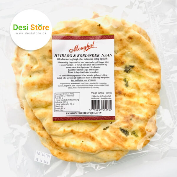 Moughal Garlic & Coriander Naan 1 pkt (3pcs)
